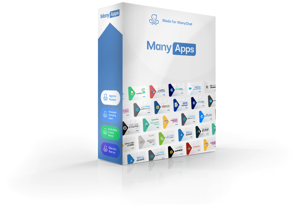 The ManyApps box, showing the full set of ManyChat app icons